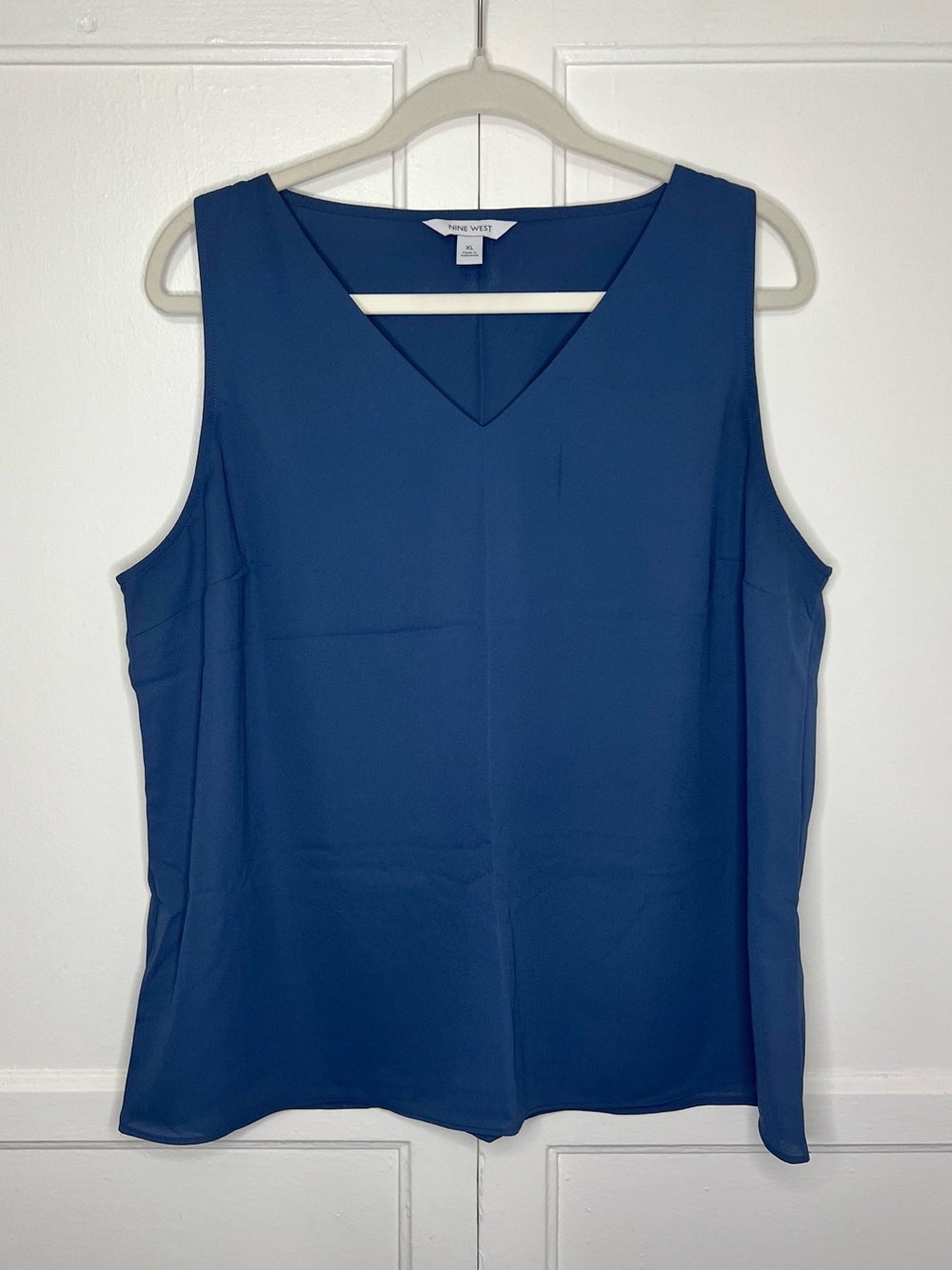 Women’s Nine West V-Neck Tank Top- Resolute Blue | XL